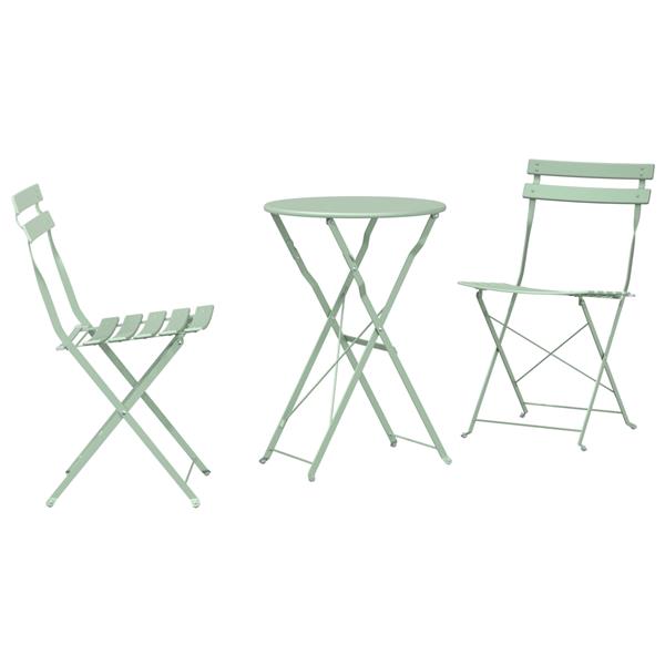 Grote foto vidaxl vouw bistro set 3 pcs licht munt staal tuin en terras tuinmeubelen