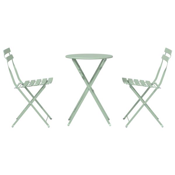 Grote foto vidaxl vouw bistro set 3 pcs licht munt staal tuin en terras tuinmeubelen