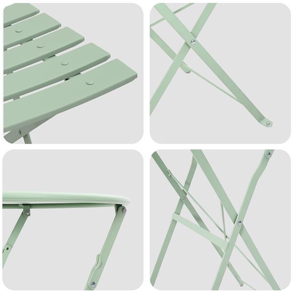 Grote foto vidaxl vouw bistro set 3 pcs licht munt staal tuin en terras tuinmeubelen