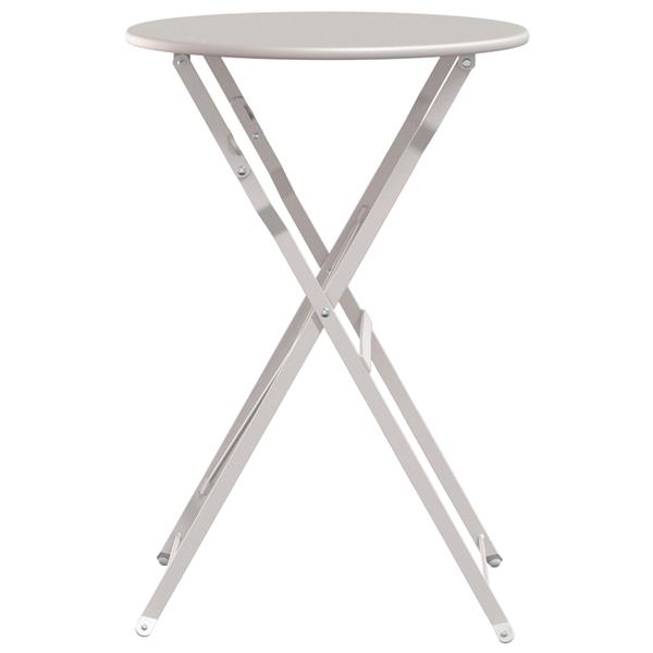 Grote foto vidaxl bistrotafel beige 50x71 cm poedercoating staal tuin en terras tuinmeubelen