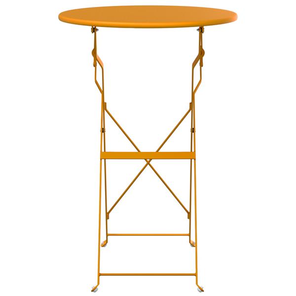 Grote foto vidaxl bistrotafel mosterdgeel 50x71 cm poedercoating staal tuin en terras tuinmeubelen