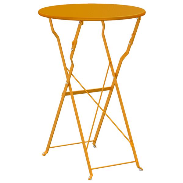 Grote foto vidaxl bistrotafel mosterdgeel 50x71 cm poedercoating staal tuin en terras tuinmeubelen