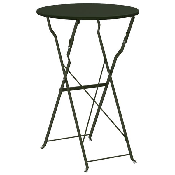 Grote foto vidaxl bistrotafel donkergroen 50x71 cm poedercoating staal tuin en terras tuinmeubelen
