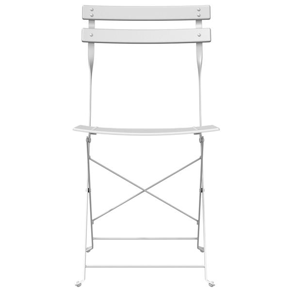 Grote foto vidaxl tuin opvouwbare stoel 2 pcs wit 42 x 46 x 82cm staal tuin en terras tuinmeubelen