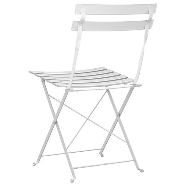 Grote foto vidaxl tuin opvouwbare stoel 2 pcs wit 42 x 46 x 82cm staal tuin en terras tuinmeubelen