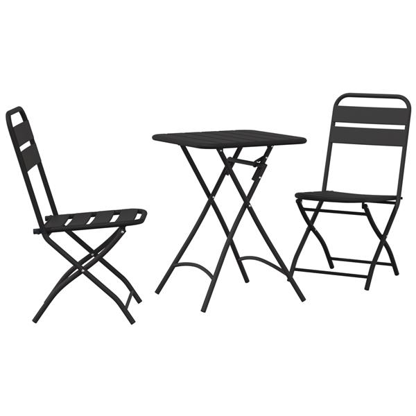 Grote foto vidaxl bistroset 3 pcs antraciet staal tuin en terras tuinmeubelen