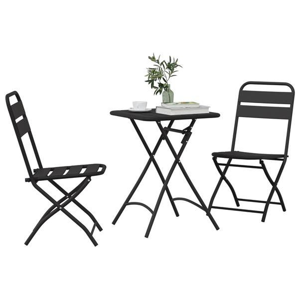 Grote foto vidaxl bistroset 3 pcs antraciet staal tuin en terras tuinmeubelen