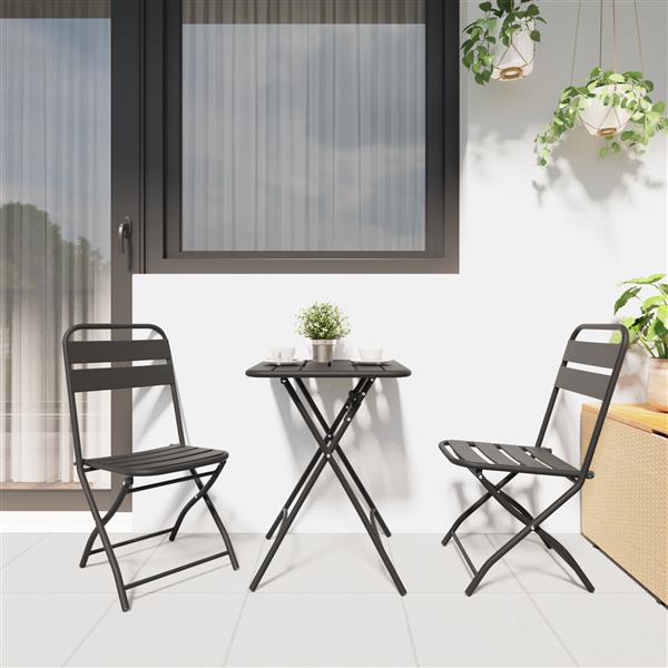 Grote foto vidaxl bistroset 3 pcs antraciet staal tuin en terras tuinmeubelen