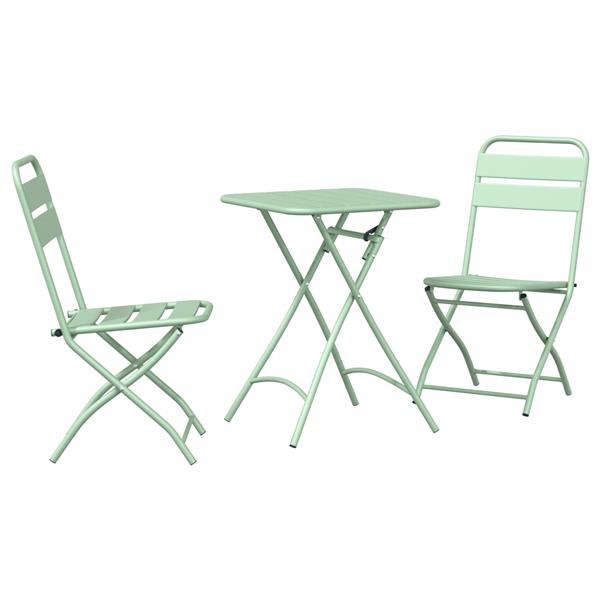 Grote foto vidaxl bistroset 3 pcs licht munt staal tuin en terras tuinmeubelen