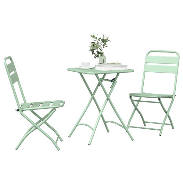Grote foto vidaxl bistroset 3 pcs licht munt staal tuin en terras tuinmeubelen