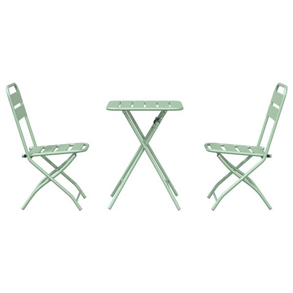 Grote foto vidaxl bistroset 3 pcs licht munt staal tuin en terras tuinmeubelen