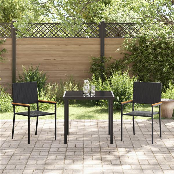Grote foto vidaxl tuinstapelstoelen 2 pcs zwart en bruin tuin en terras tuinmeubelen