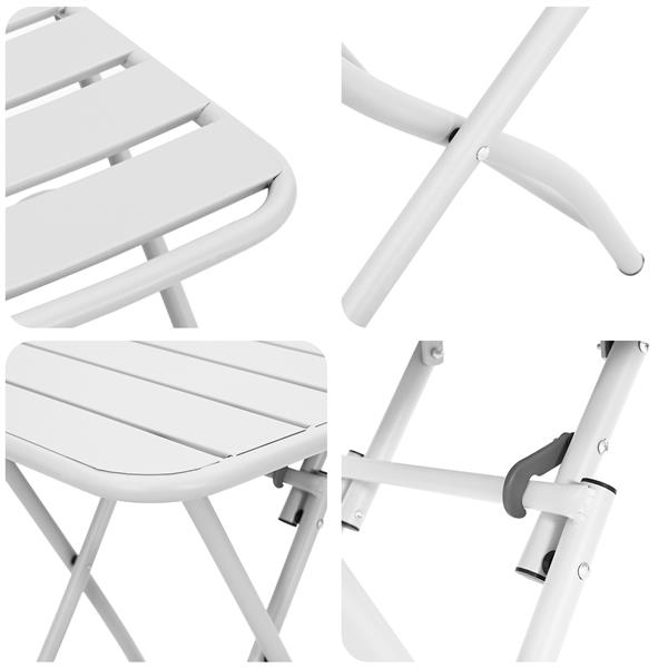 Grote foto vidaxl bistroset 3 pcs wit staal tuin en terras tuinmeubelen