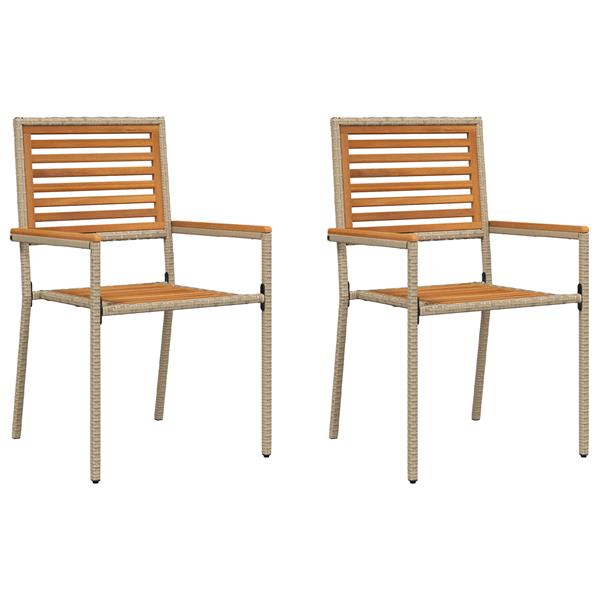 Grote foto vidaxl tuinstapelstoelen 2 pcs bruin en beige tuin en terras tuinmeubelen