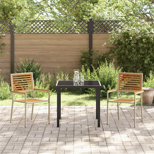 Grote foto vidaxl tuinstapelstoelen 2 pcs bruin en beige tuin en terras tuinmeubelen