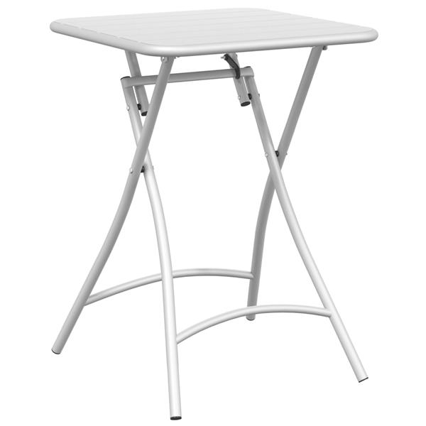 Grote foto vidaxl tuinstafel wit 55 x 55 x 73 cm poedercoating staal tuin en terras tuinmeubelen