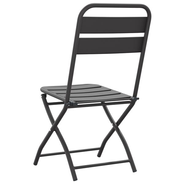 Grote foto vidaxl tuin opvouwbare stoel 2 pcs antraciet 55 x 56.5 x 91cm staal tuin en terras tuinmeubelen