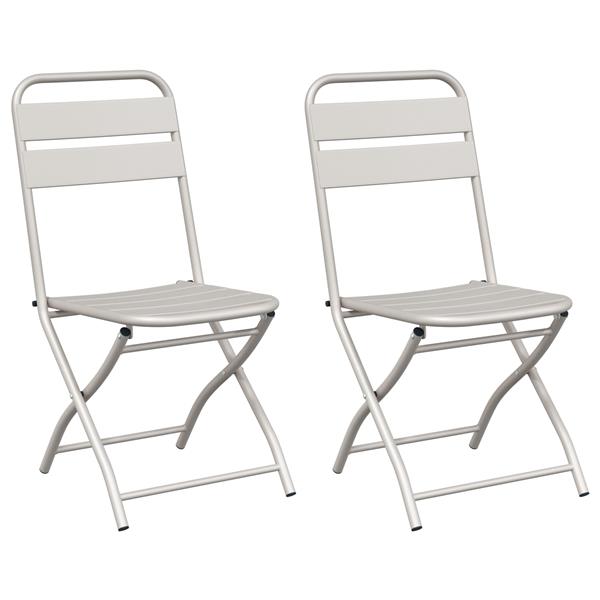 Grote foto vidaxl tuin opvouwbare stoel 2 pcs beige 55 x 56.5 x 91cm staal tuin en terras tuinmeubelen