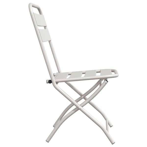 Grote foto vidaxl tuin opvouwbare stoel 2 pcs beige 55 x 56.5 x 91cm staal tuin en terras tuinmeubelen