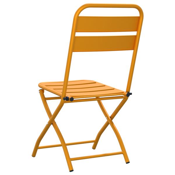 Grote foto vidaxl tuin opvouwbare stoel 2 pcs mosterdgeel 55 x 56.5 x 91cm staal tuin en terras tuinmeubelen