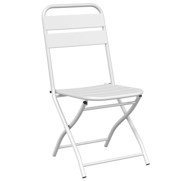 Grote foto vidaxl tuin opvouwbare stoel 2 pcs wit 55 x 56.5 x 91cm staal tuin en terras tuinmeubelen