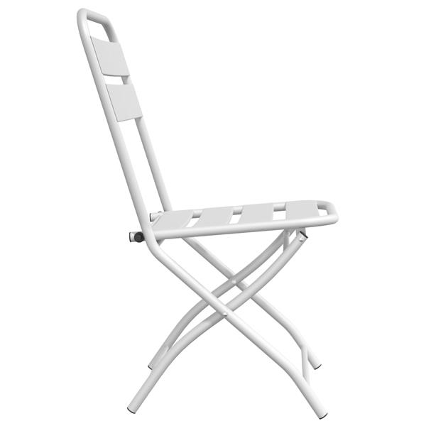 Grote foto vidaxl tuin opvouwbare stoel 2 pcs wit 55 x 56.5 x 91cm staal tuin en terras tuinmeubelen