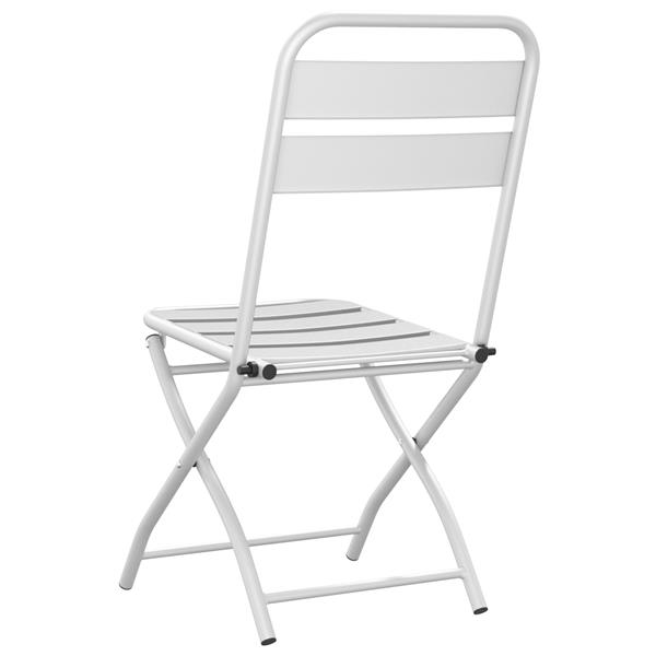 Grote foto vidaxl tuin opvouwbare stoel 2 pcs wit 55 x 56.5 x 91cm staal tuin en terras tuinmeubelen