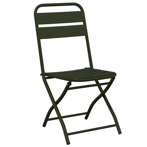 Grote foto vidaxl tuin opvouwbare stoel 2 pcs groen 55 x 56.5 x 91cm staal tuin en terras tuinmeubelen
