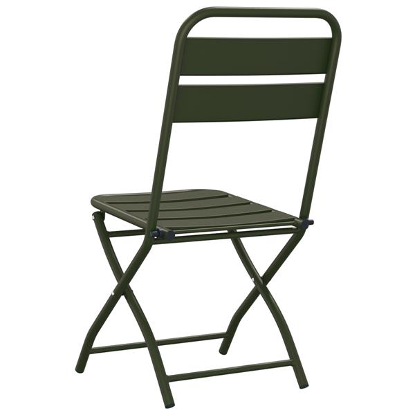 Grote foto vidaxl tuin opvouwbare stoel 2 pcs groen 55 x 56.5 x 91cm staal tuin en terras tuinmeubelen