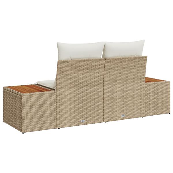 Grote foto vidaxl tuinbank beige 184 x 62 x 85cm poly rattan tuin en terras tuinmeubelen