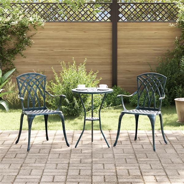 Grote foto vidaxl tuinstoel 2 pcs groen 55 x 56.5 x 91cm aluminium tuin en terras tuinmeubelen