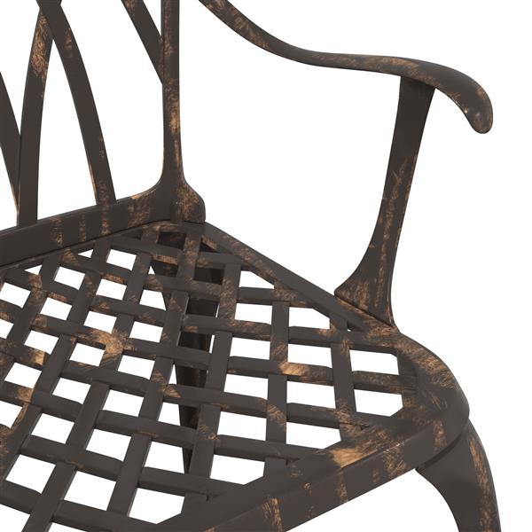 Grote foto vidaxl tuinstoel 2 pcs brons 55 x 56.5 x 91cm aluminium tuin en terras tuinmeubelen
