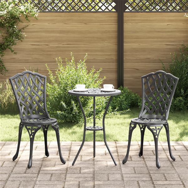 Grote foto vidaxl tuin bistro set 3 pcs zwart aluminium tuin en terras tuinmeubelen