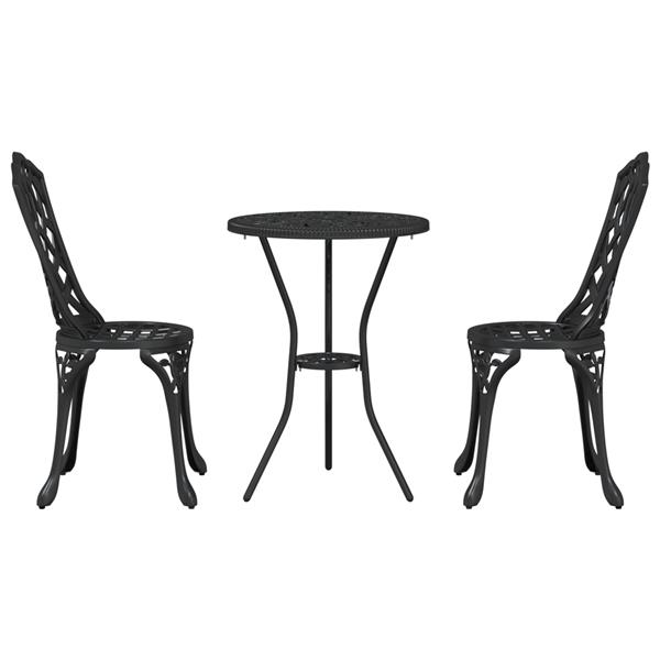 Grote foto vidaxl tuin bistro set 3 pcs zwart aluminium tuin en terras tuinmeubelen