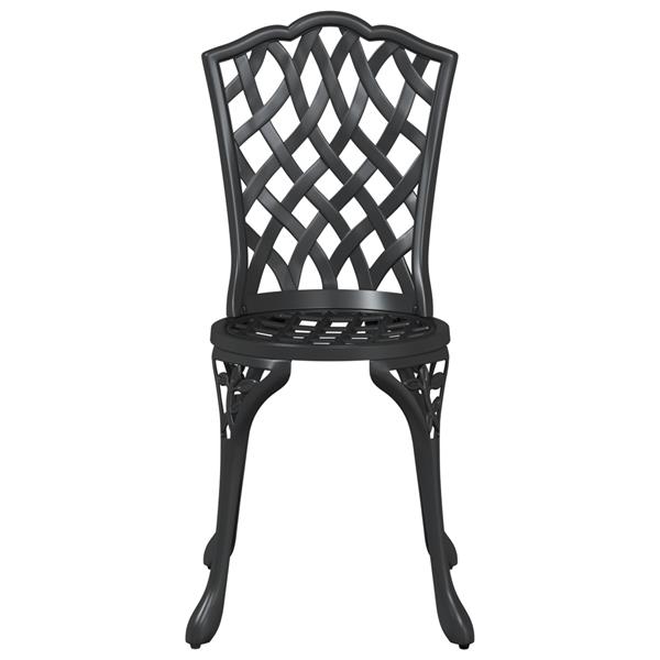 Grote foto vidaxl tuin bistro set 3 pcs zwart aluminium tuin en terras tuinmeubelen