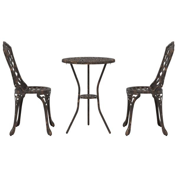 Grote foto vidaxl tuin bistro set 3 pcs brons aluminium tuin en terras tuinmeubelen