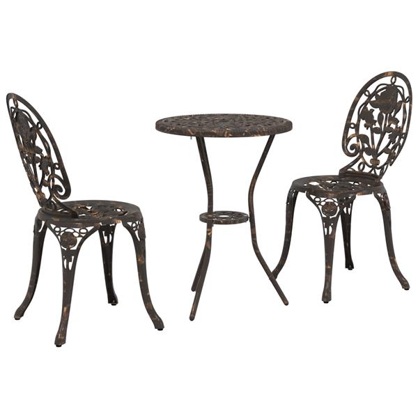 Grote foto vidaxl tuin bistro set 3 pcs brons aluminium tuin en terras tuinmeubelen