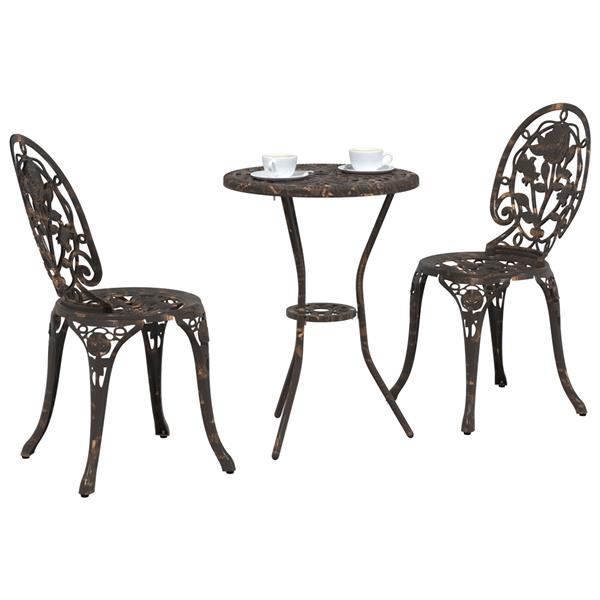 Grote foto vidaxl tuin bistro set 3 pcs brons aluminium tuin en terras tuinmeubelen