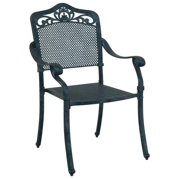 Grote foto vidaxl tuinstoel 2 pcs groen 55 x 56.5 x 91cm aluminium tuin en terras tuinmeubelen