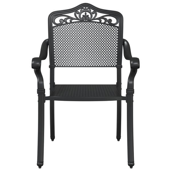 Grote foto vidaxl tuinstoel 2 pcs zwart 55 x 56.5 x 91cm aluminium tuin en terras tuinmeubelen