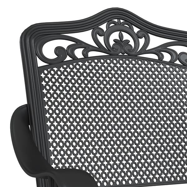 Grote foto vidaxl tuinstoel 2 pcs zwart 55 x 56.5 x 91cm aluminium tuin en terras tuinmeubelen