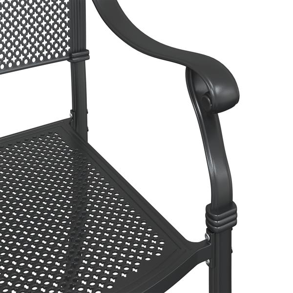 Grote foto vidaxl tuinstoel 2 pcs zwart 55 x 56.5 x 91cm aluminium tuin en terras tuinmeubelen