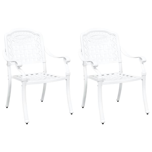 Grote foto vidaxl tuinstoel 2 pcs wit 55 x 56.5 x 91cm aluminium tuin en terras tuinmeubelen