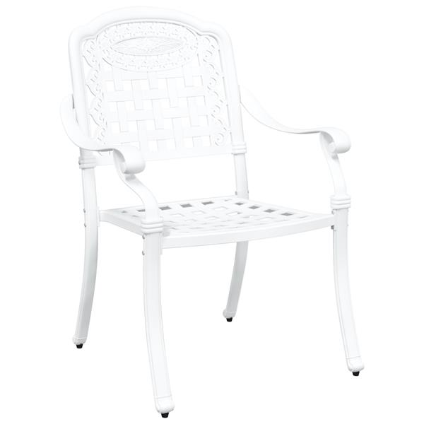 Grote foto vidaxl tuinstoel 2 pcs wit 55 x 56.5 x 91cm aluminium tuin en terras tuinmeubelen