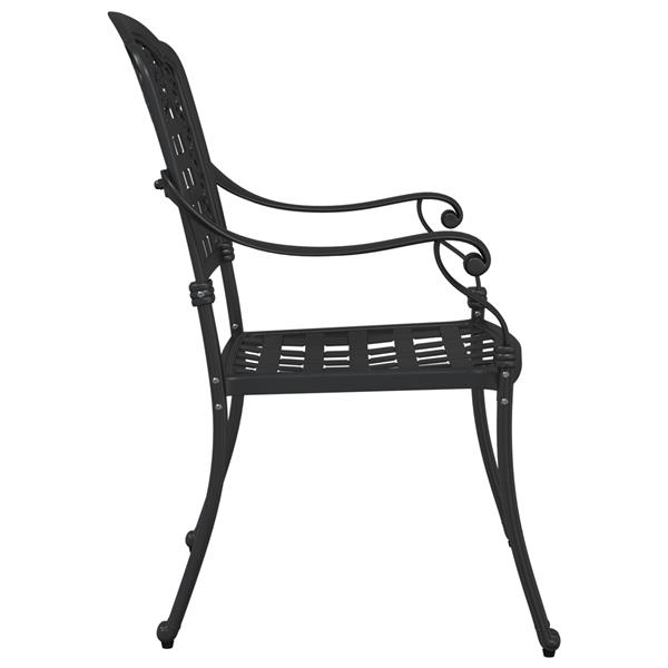 Grote foto vidaxl tuinstoel 2 pcs zwart 55 x 56.5 x 91cm aluminium tuin en terras tuinmeubelen
