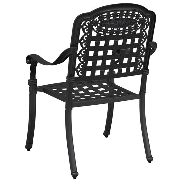 Grote foto vidaxl tuinstoel 2 pcs zwart 55 x 56.5 x 91cm aluminium tuin en terras tuinmeubelen