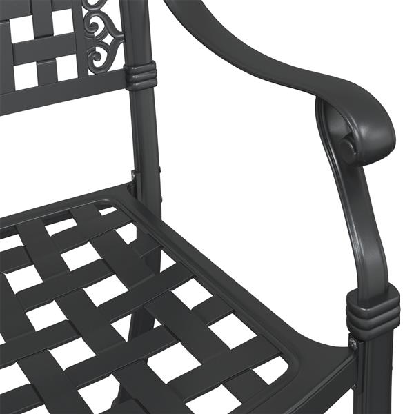 Grote foto vidaxl tuinstoel 2 pcs zwart 55 x 56.5 x 91cm aluminium tuin en terras tuinmeubelen