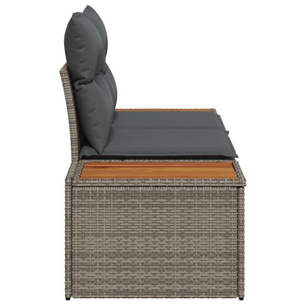 Grote foto vidaxl tuinbank grijs 184 x 62 x 85cm poly rattan tuin en terras tuinmeubelen