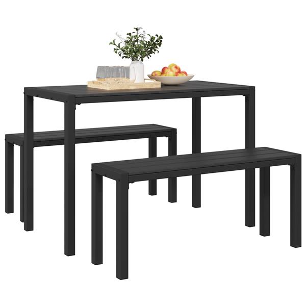Grote foto vidaxl tuin eetset met kussen 3 pcs antraciet staal tuin en terras tuinmeubelen