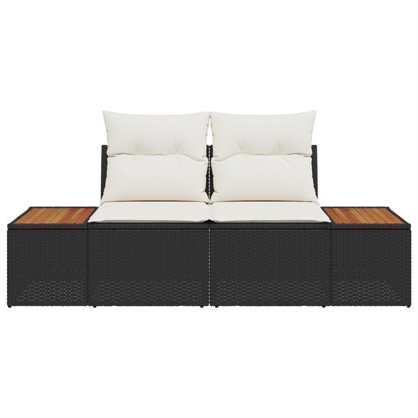 Grote foto vidaxl tuinbank zwart 184 x 62 x 85cm poly rattan tuin en terras tuinmeubelen